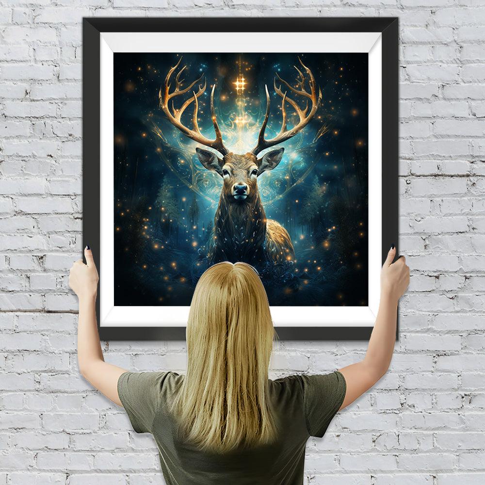 Mysteriöses Totem der Hirsche Diamond Painting