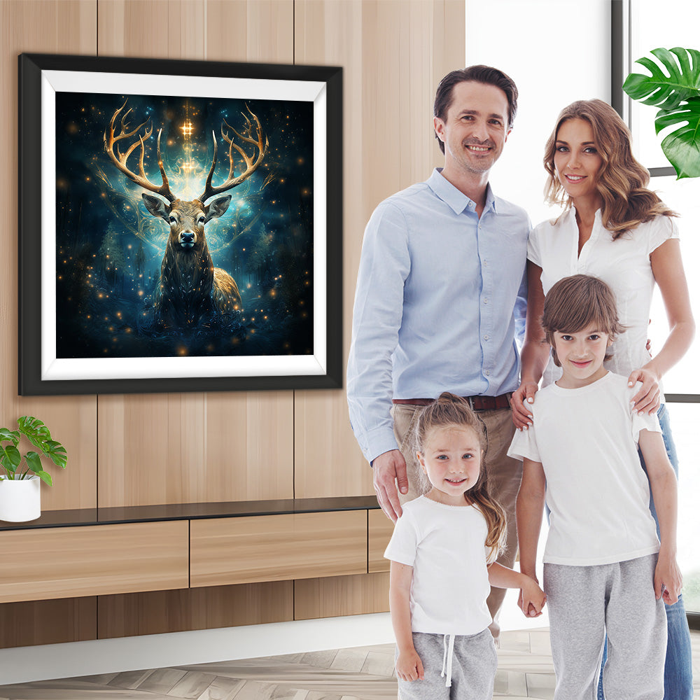 Mysteriöses Totem der Hirsche Diamond Painting