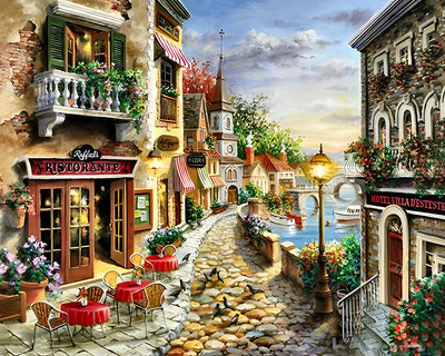 Nachmittags Restaurant Diamond Painting