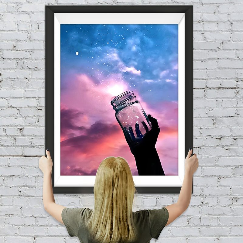 Nachthimmel Sterne Flasche Diamond Painting