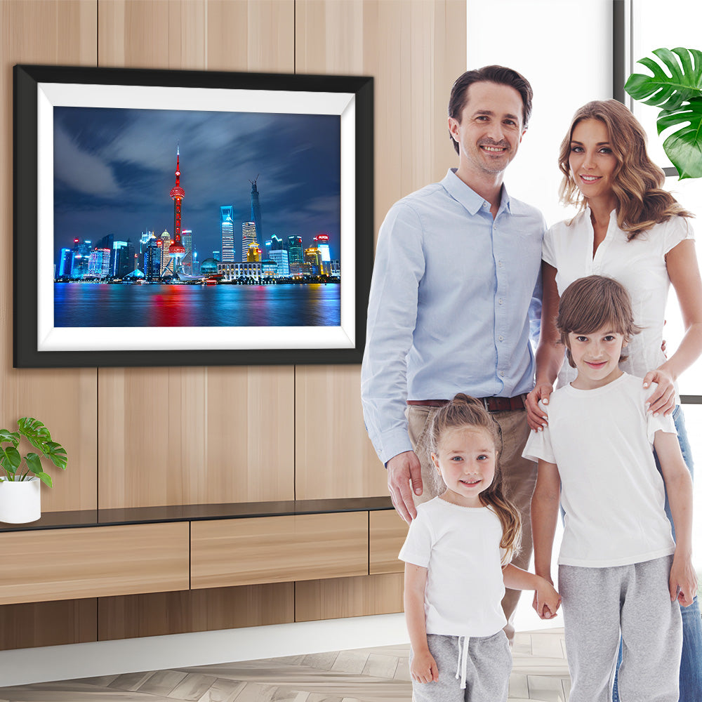 Nachtszene vom Waitan in Shanghai Diamond Painting