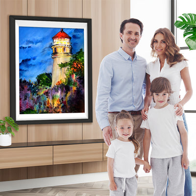 Nächtlicher Leuchtturm Diamond Painting