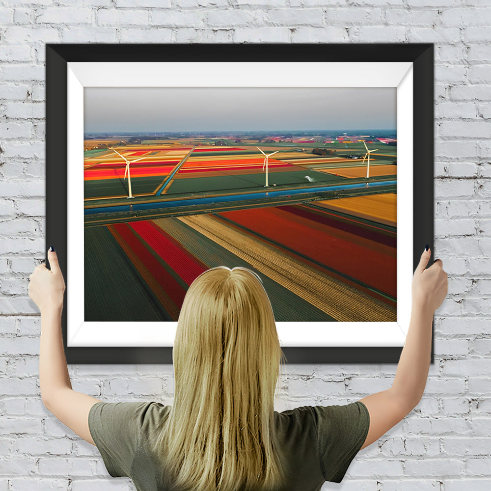 Niederländisches farbiges Tulpenfeld Diamond Painting