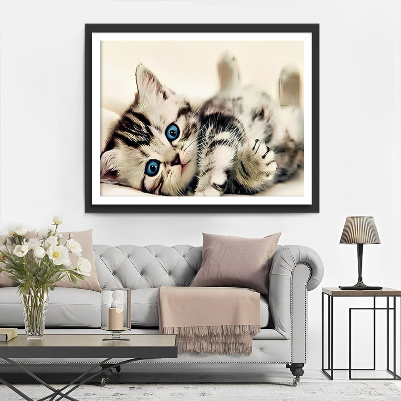Niedliche Katze mit blauen Augen Diamond Painting
