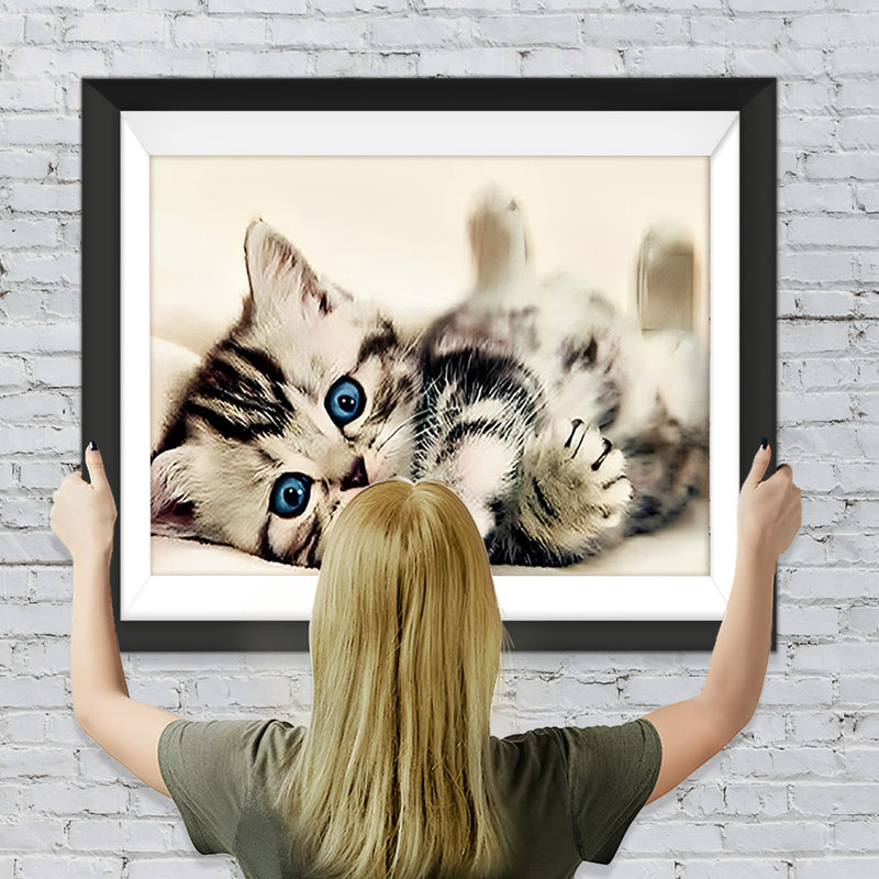 Niedliche Katze mit blauen Augen Diamond Painting