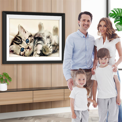Niedliche Katze mit blauen Augen Diamond Painting