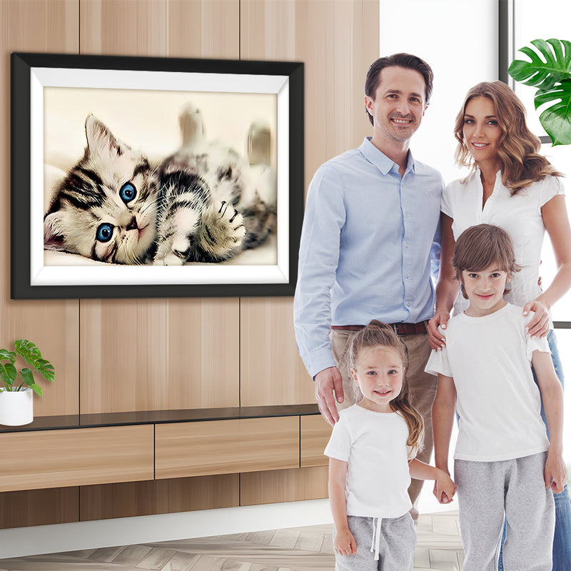 Niedliche Katze mit blauen Augen Diamond Painting