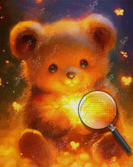 Niedlicher Bär mit Leuchtenden Schmetterlingen Diamond Painting