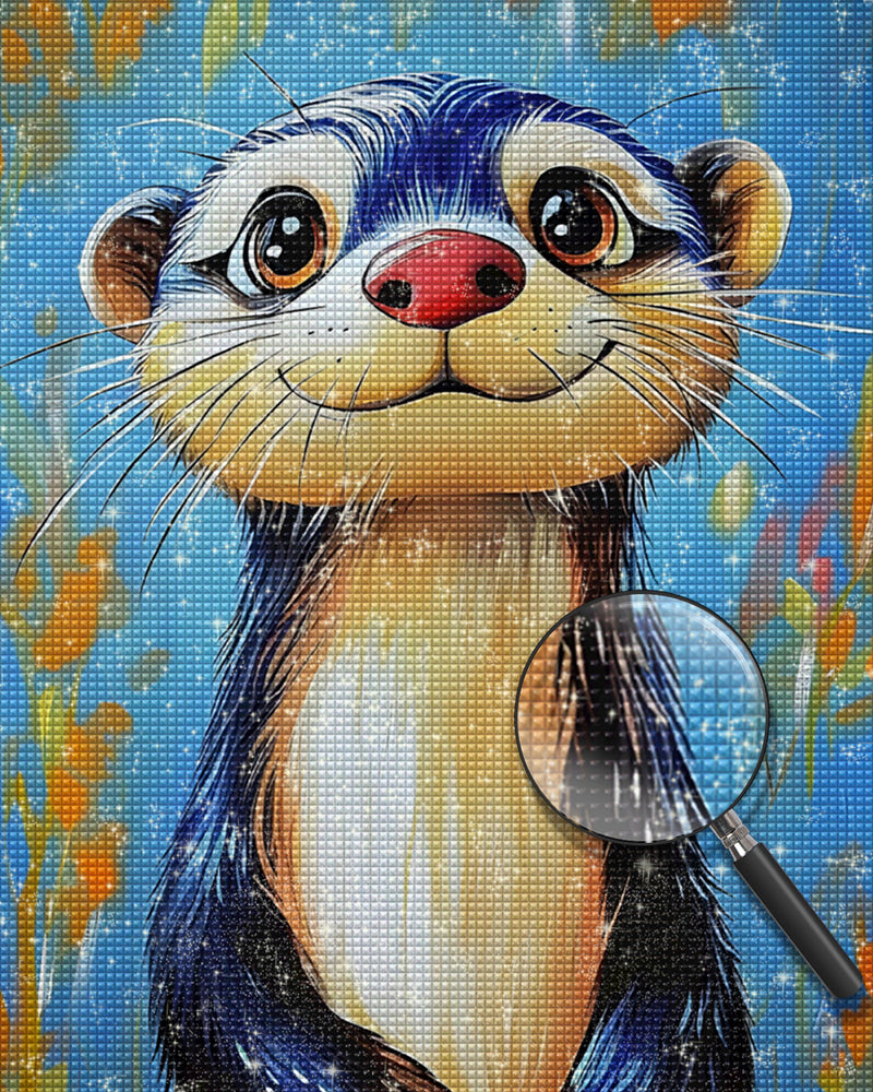 Niedlicher blauer Biber Diamond Painting