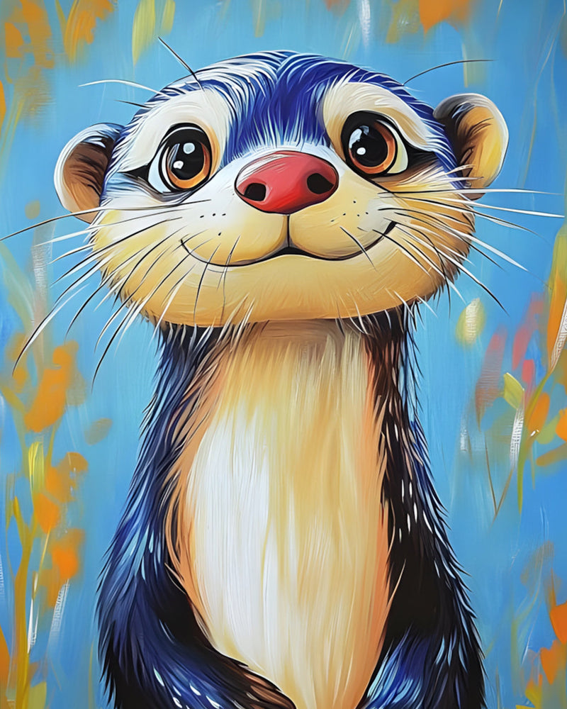 Niedlicher blauer Biber Diamond Painting