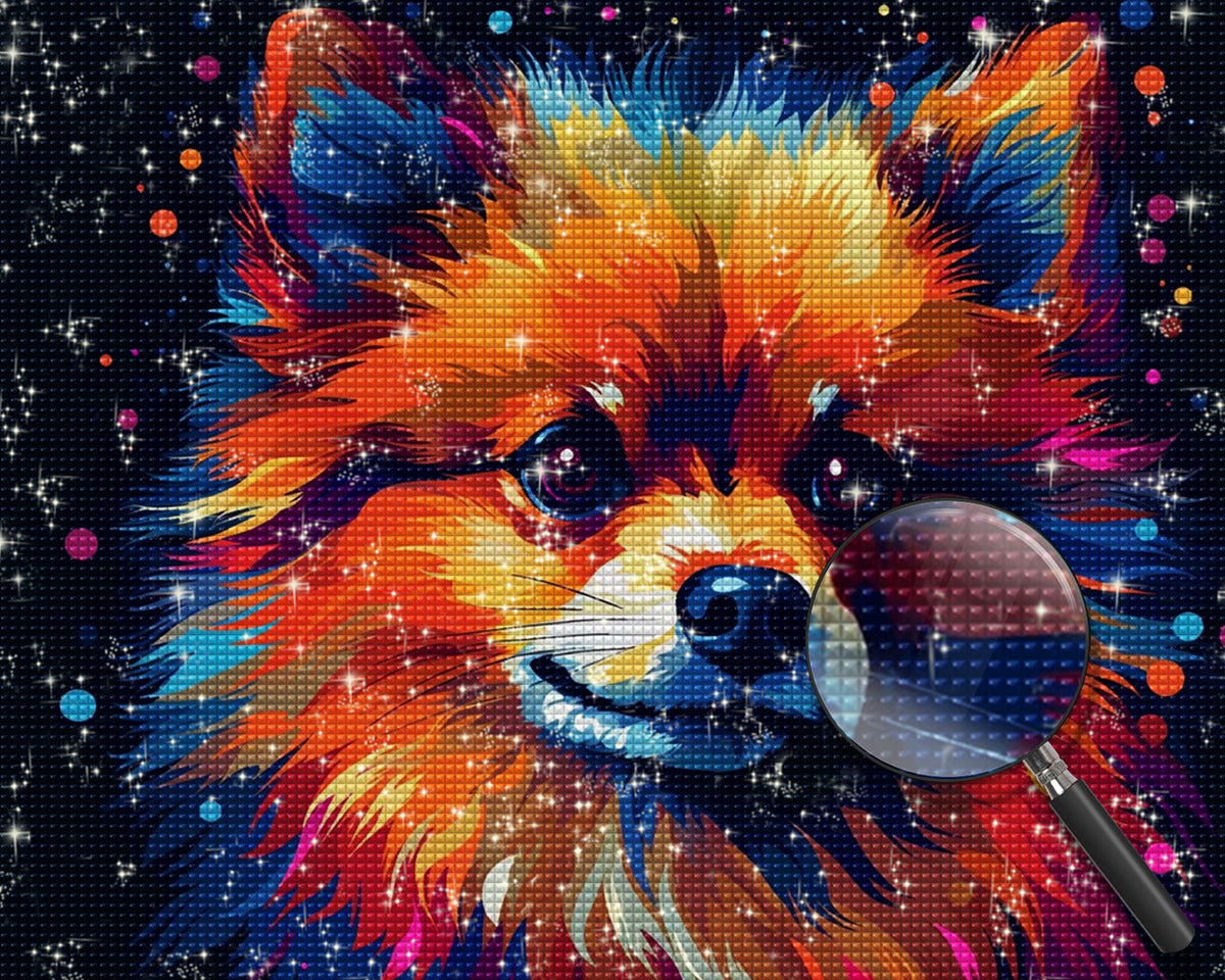 Niedlicher bunter Hund Diamond Painting