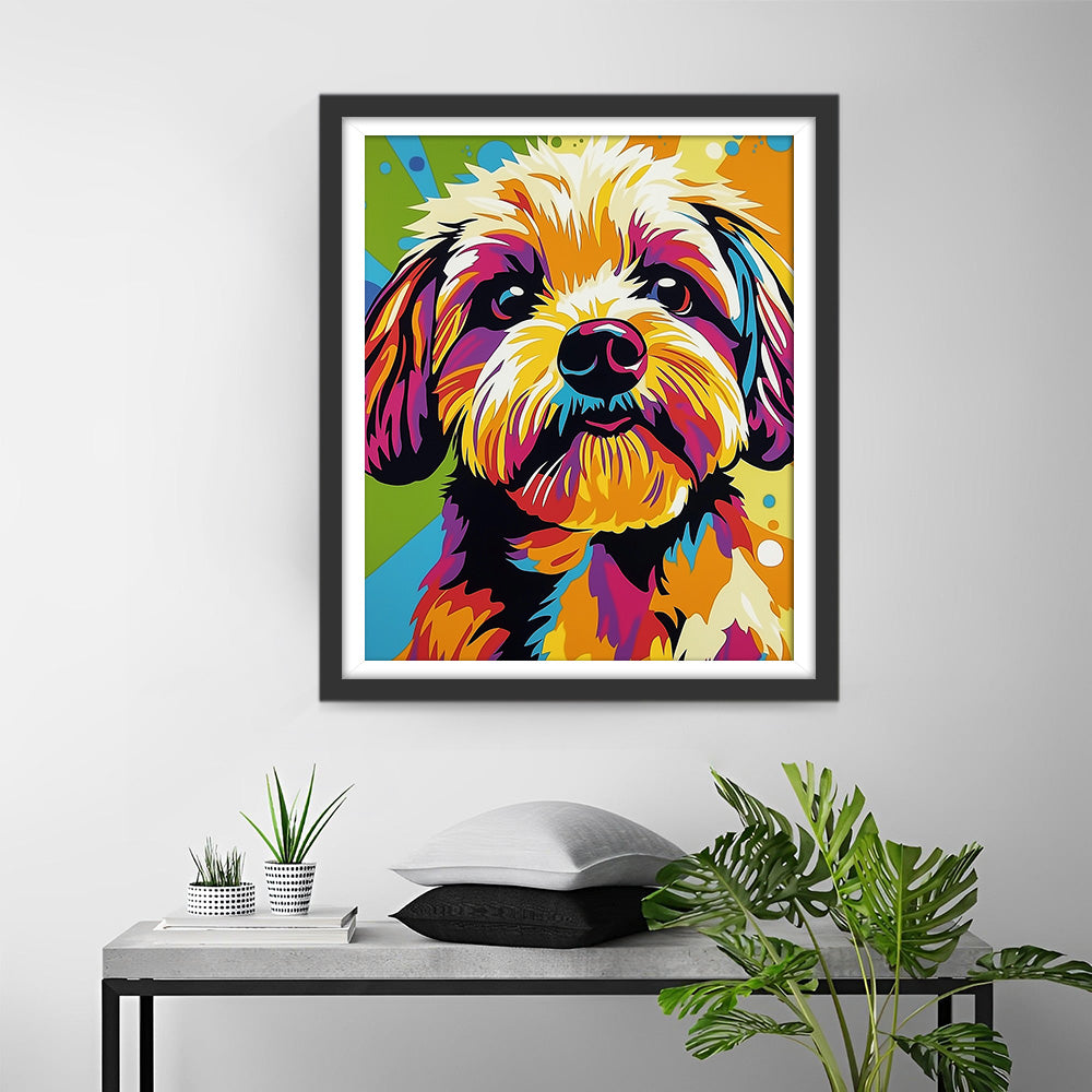 Niedlicher bunter Pudel Diamond Painting