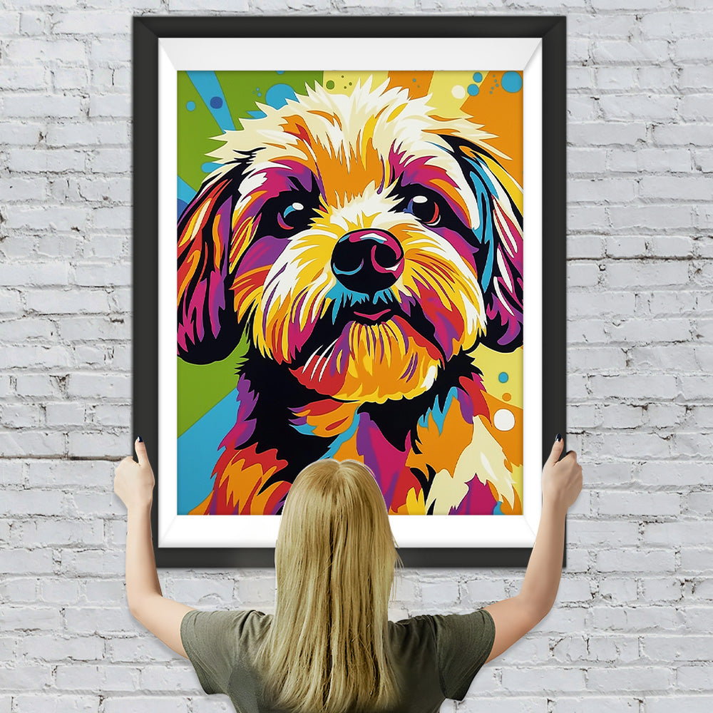 Niedlicher bunter Pudel Diamond Painting