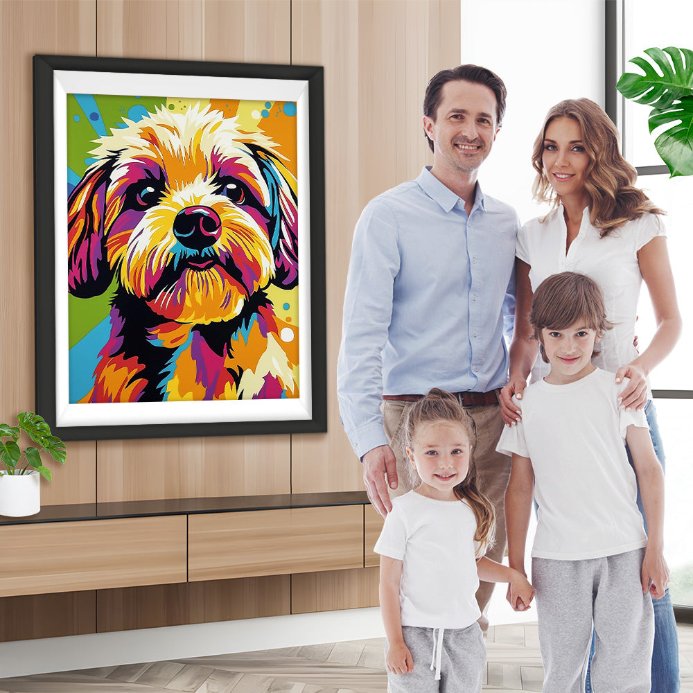 Niedlicher bunter Pudel Diamond Painting