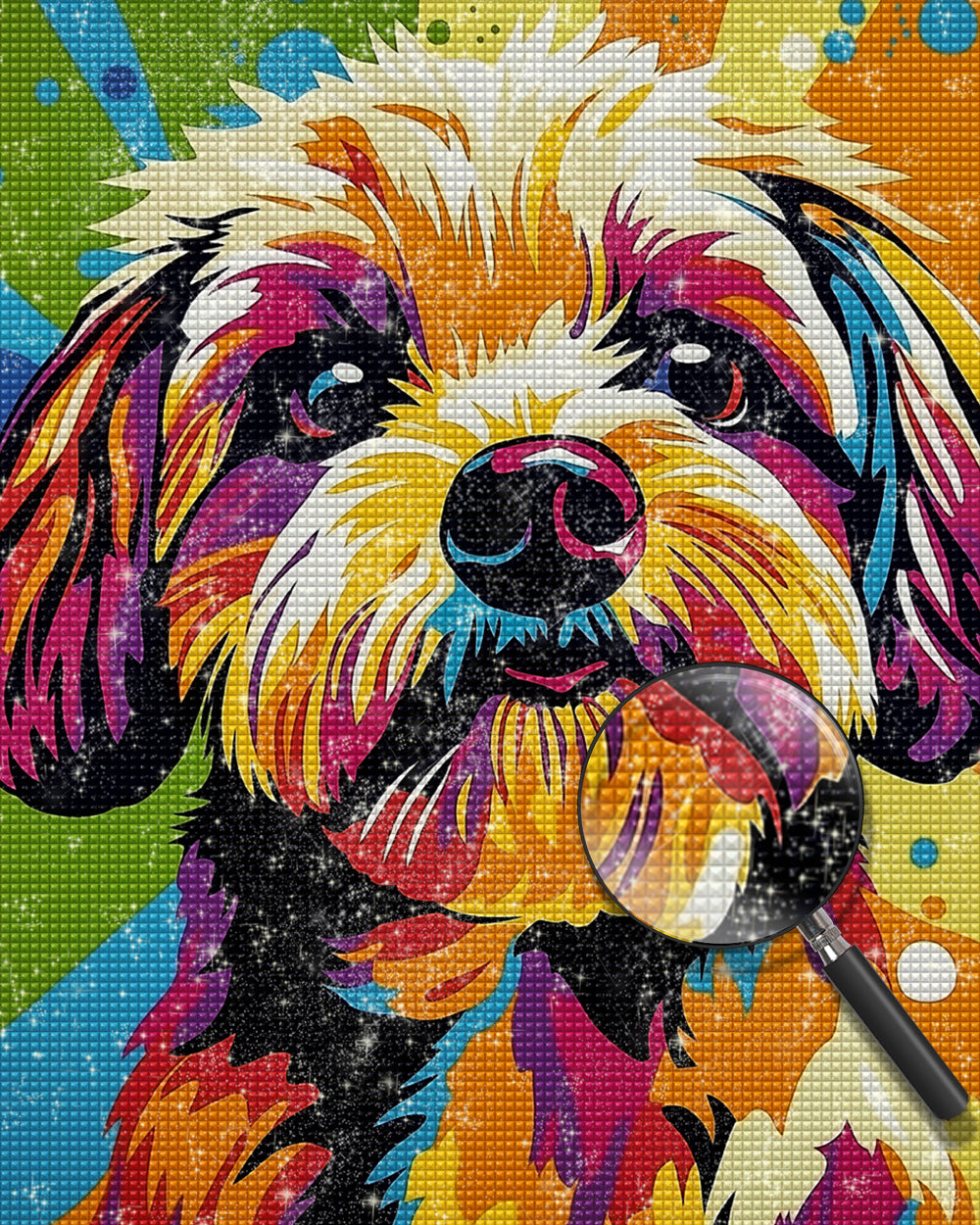 Niedlicher bunter Pudel Diamond Painting