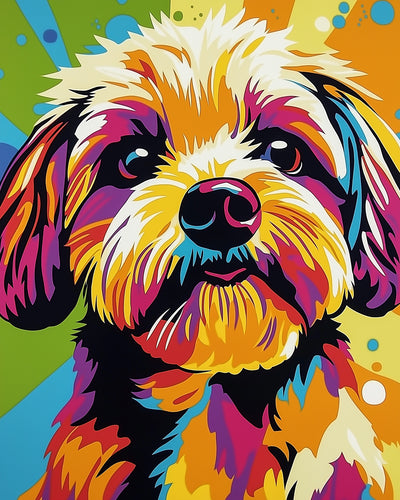 Niedlicher bunter Pudel Diamond Painting