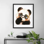 Niedlicher Cartoon-Panda mit Brille Diamond Painting