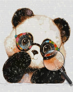 Niedlicher Cartoon-Panda mit Brille Diamond Painting