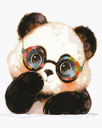 Niedlicher Cartoon-Panda mit Brille Diamond Painting