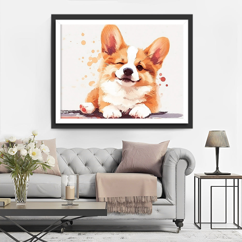 Niedlicher Corgi Diamond Painting
