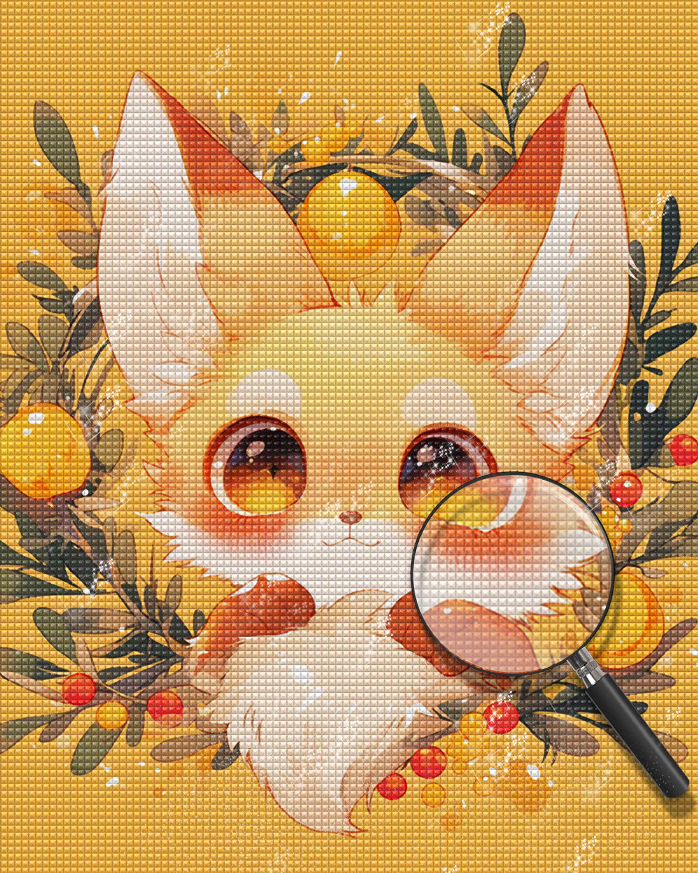 Niedlicher Goldener Fuchs Diamond Painting