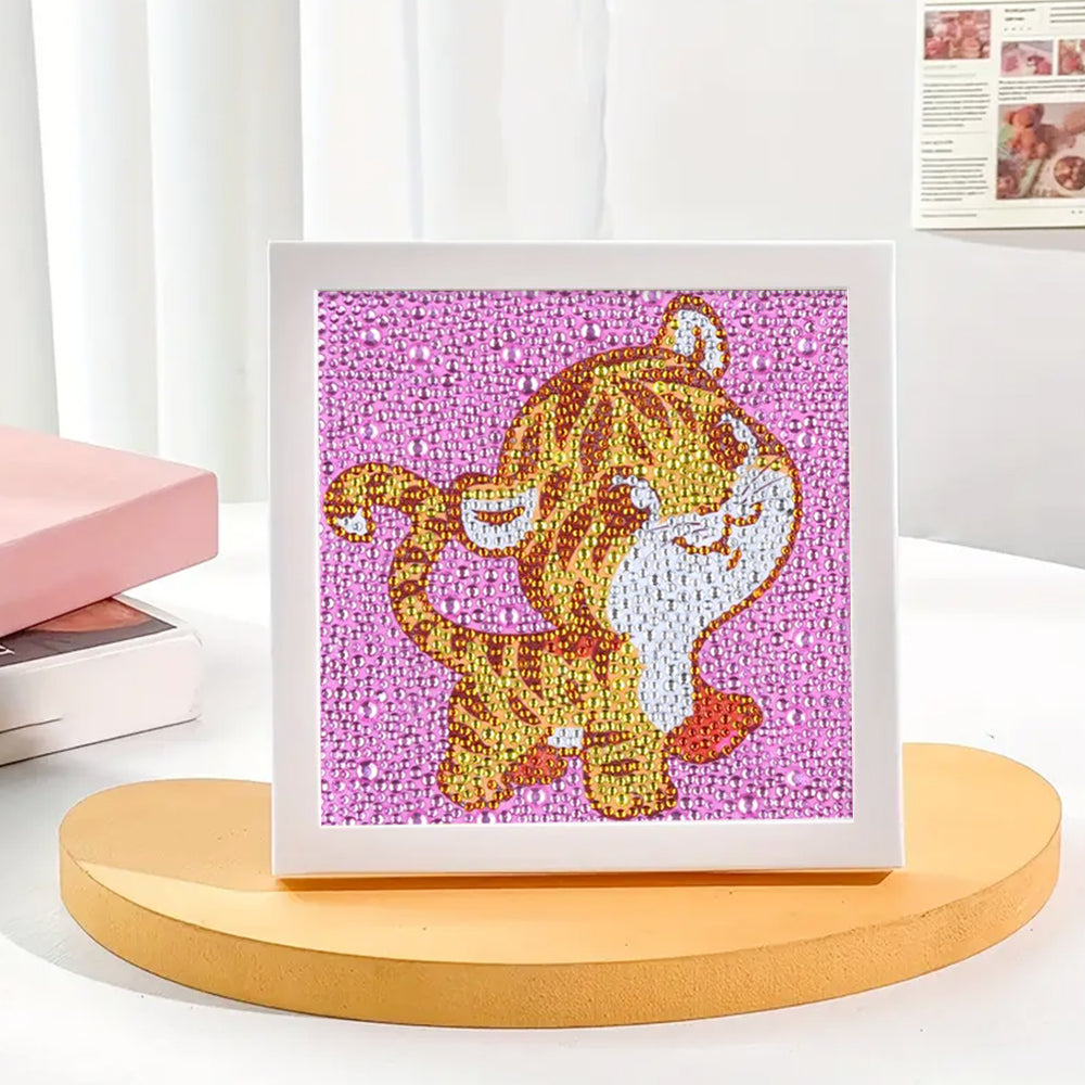 Niedlicher kleiner Tiger Mini-Kristallpünktchen Diamond Painting