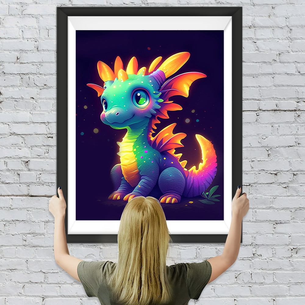 Niedlicher leuchtender Drache Diamond Painting