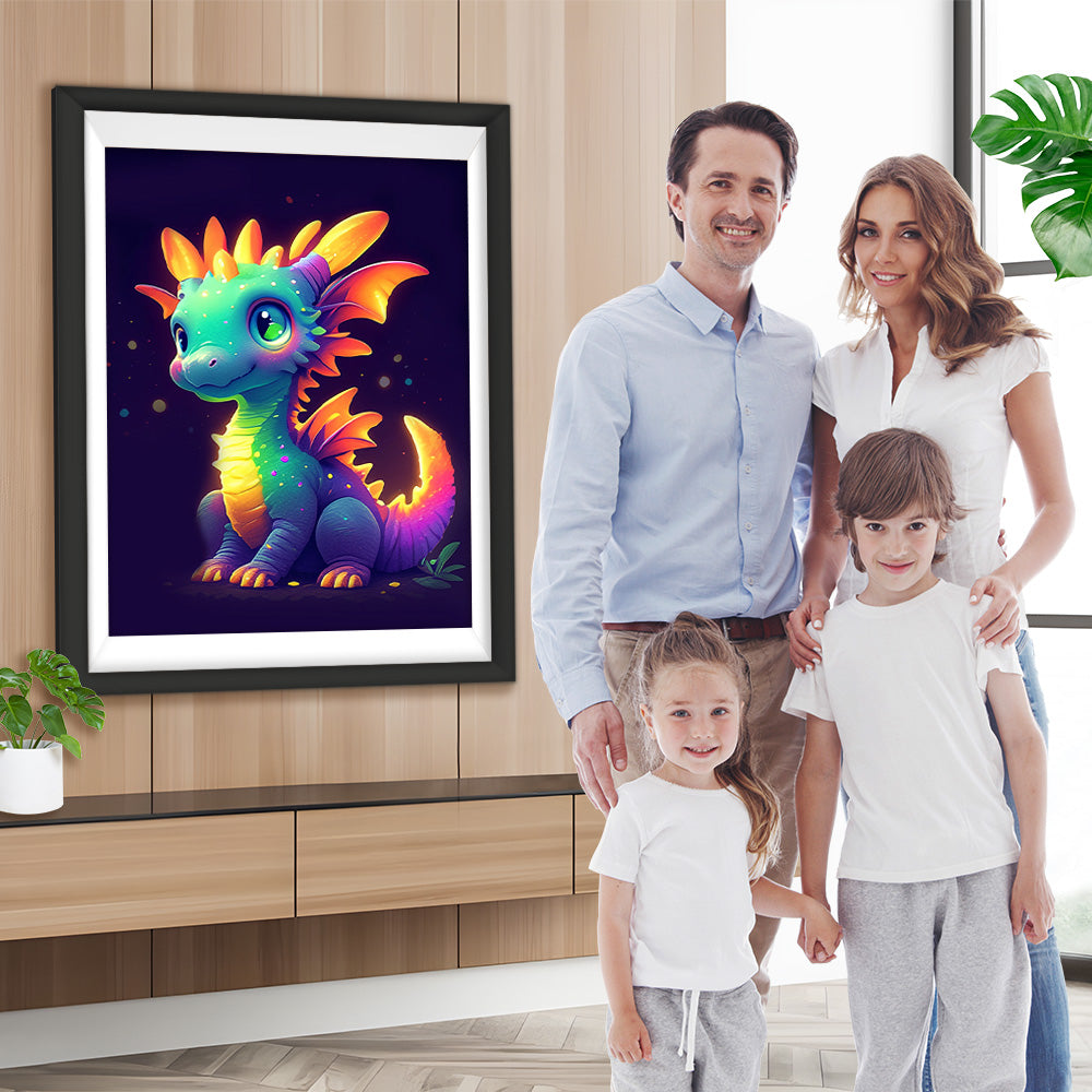 Niedlicher leuchtender Drache Diamond Painting