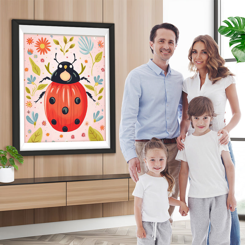 Niedlicher roter Marienkäfer Diamond Painting
