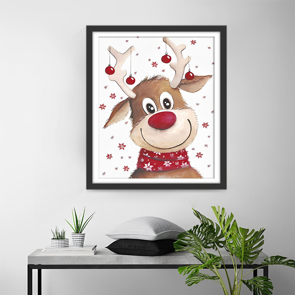 Niedlicher Weihnachtselch Diamond Painting