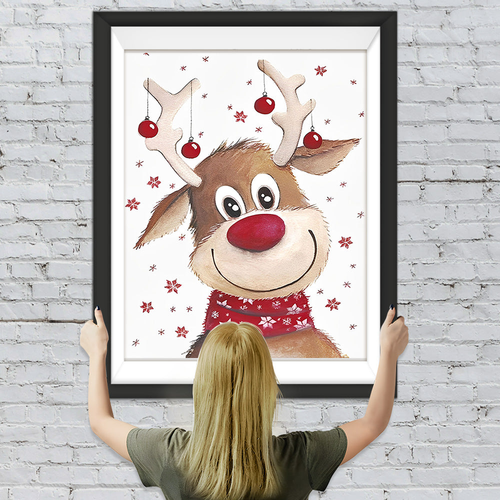 Niedlicher Weihnachtselch Diamond Painting