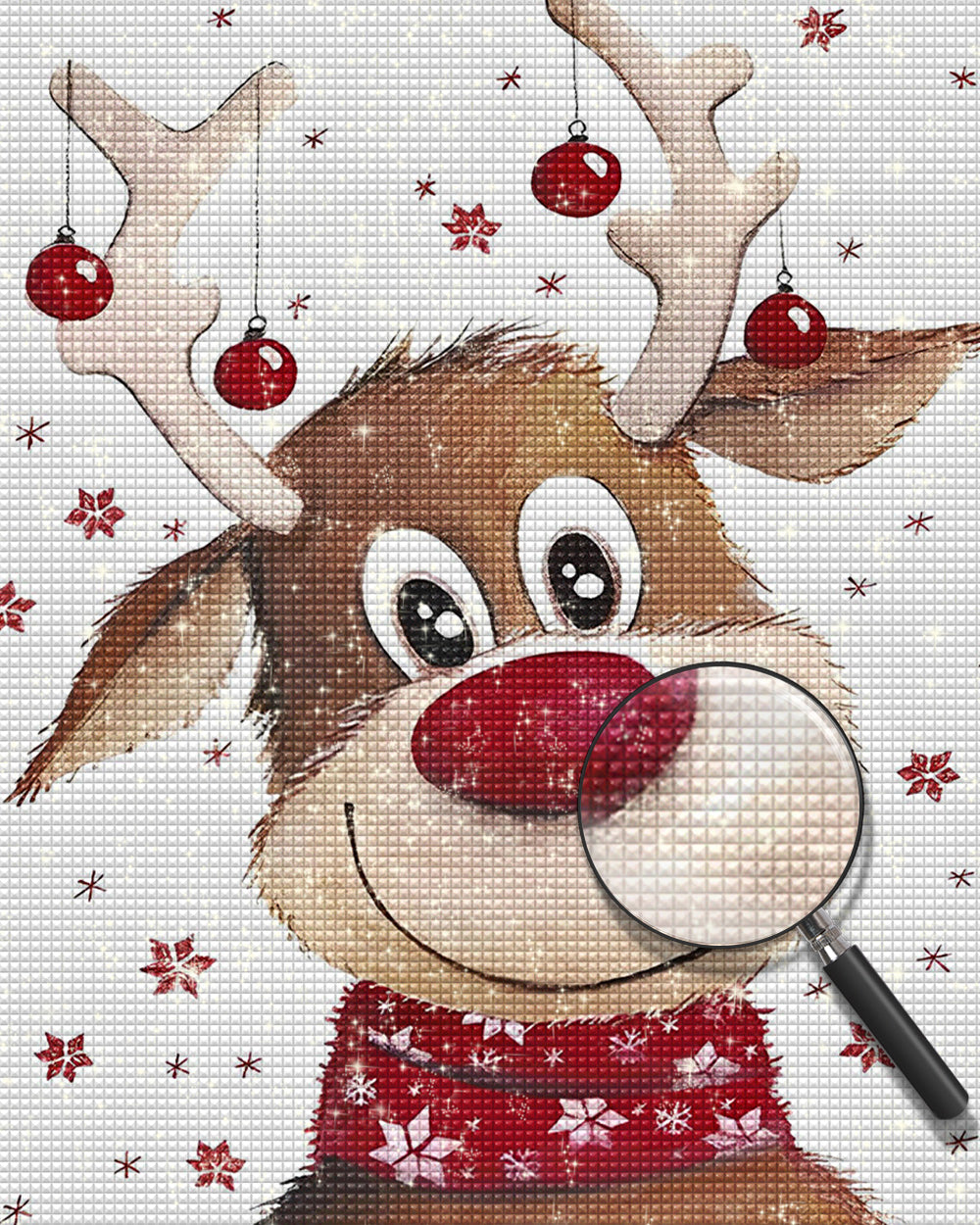 Niedlicher Weihnachtselch Diamond Painting
