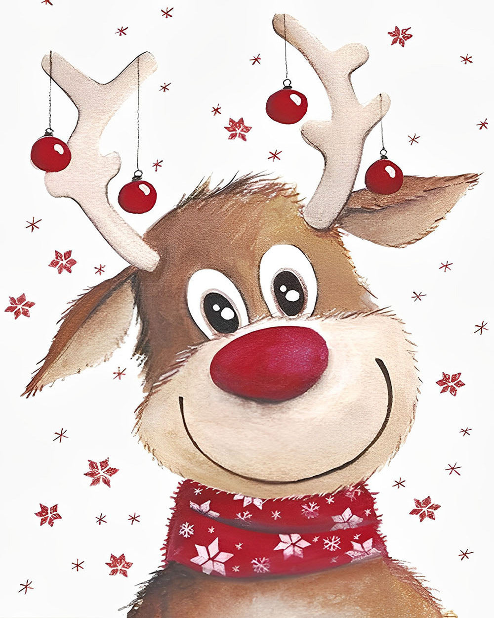 Niedlicher Weihnachtselch Diamond Painting