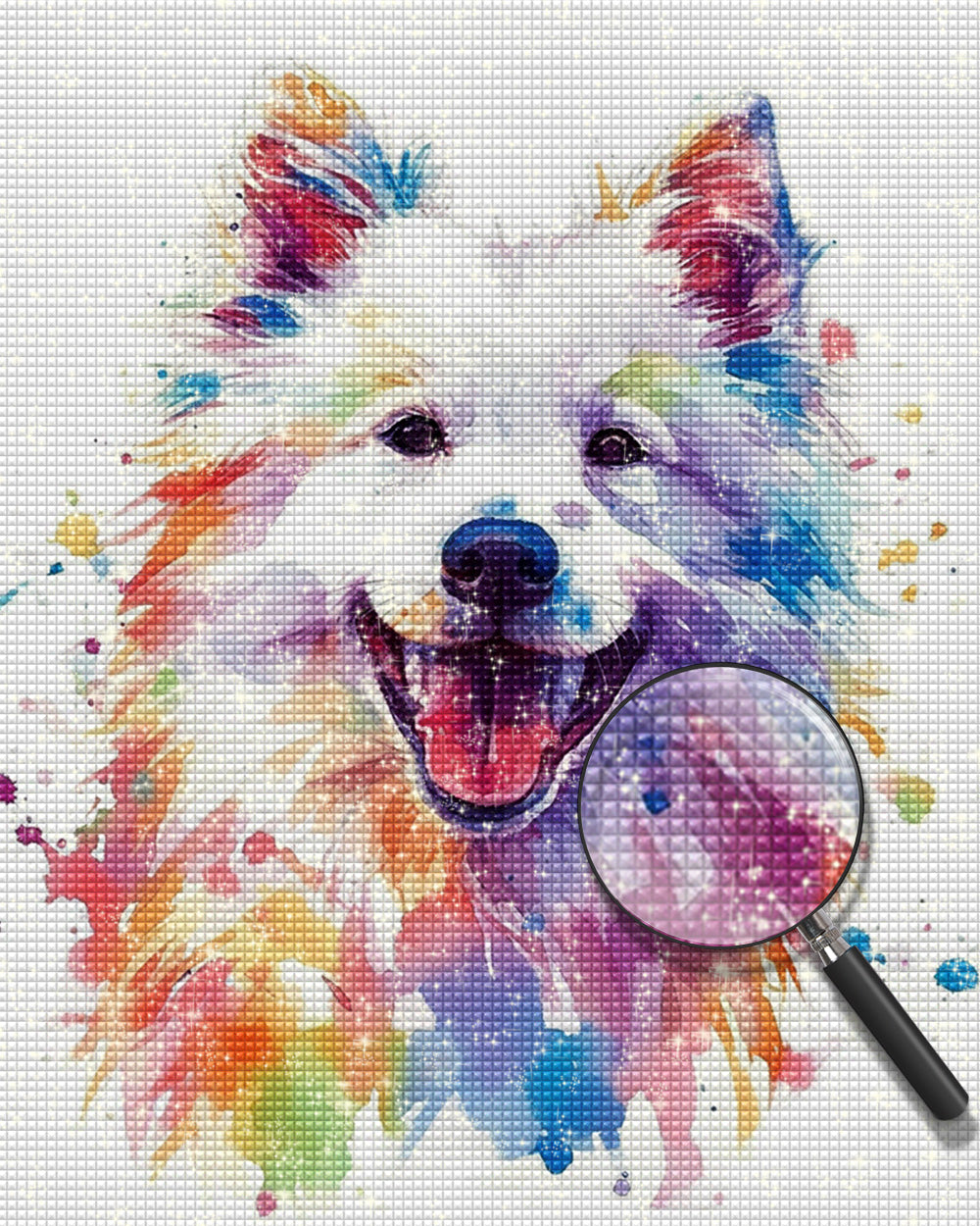 Niedliches Aquarell Samojede Diamond Painting