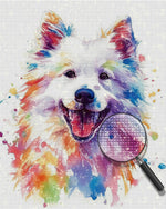 Niedliches Aquarell Samojede Diamond Painting