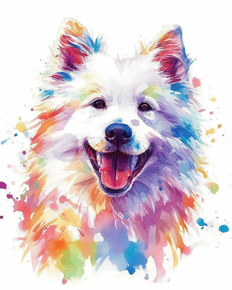 Niedliches Aquarell Samojede Diamond Painting