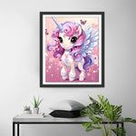 Niedliches Cartoon Einhorn mit Flügeln Diamond Painting