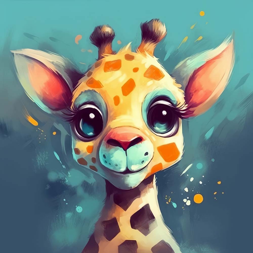 Niedliches Giraffenbaby Diamond Painting