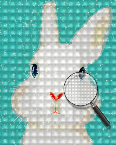Niedliches weißes Kaninchen Diamond Painting