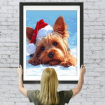 Niedliches Yorkshire im Schnee Diamond Painting