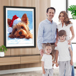 Niedliches Yorkshire im Schnee Diamond Painting