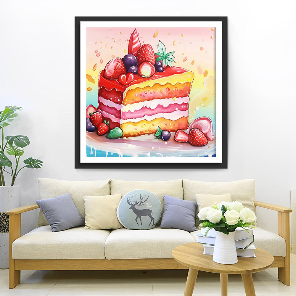 Obst-Schichtkuchen Diamond Painting