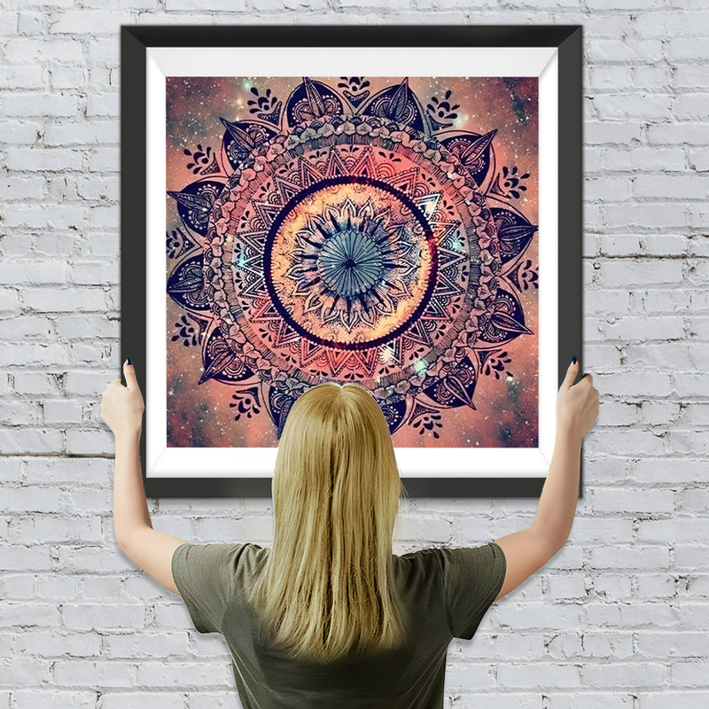 Orange Mandala Diamond Painting