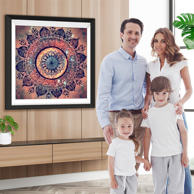 Orange Mandala Diamond Painting