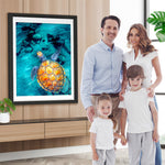 Orange Schildkröte im Meer Diamond Painting