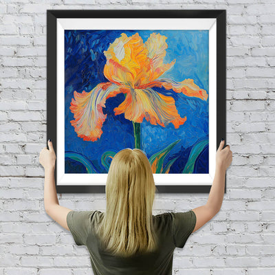 Orangefarbene Irisblüte Diamond Painting