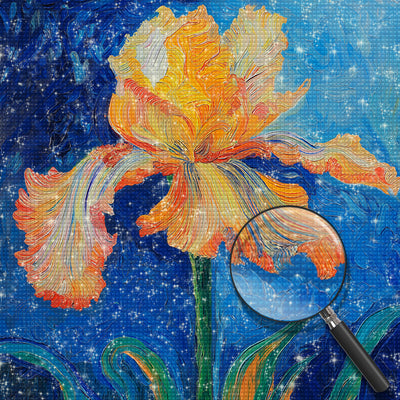 Orangefarbene Irisblüte Diamond Painting