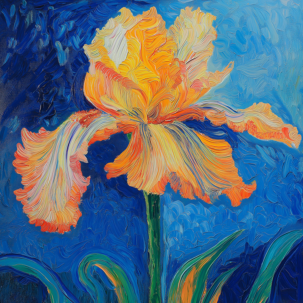 Orangefarbene Irisblüte Diamond Painting
