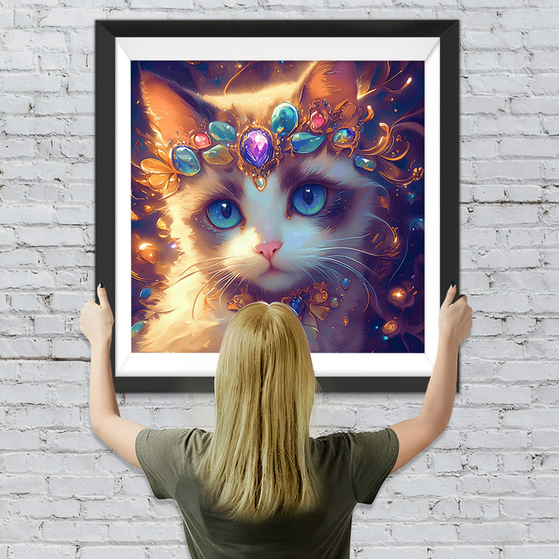 Orangefarbene Katze mit Juwelen Diamond Painting
