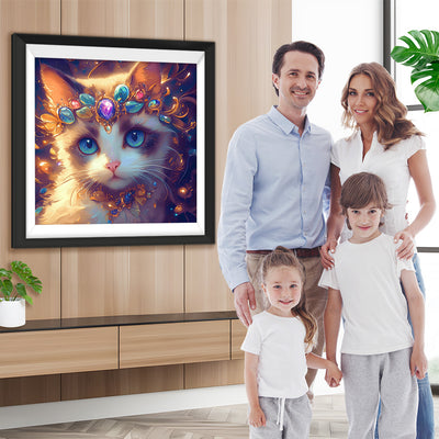 Orangefarbene Katze mit Juwelen Diamond Painting